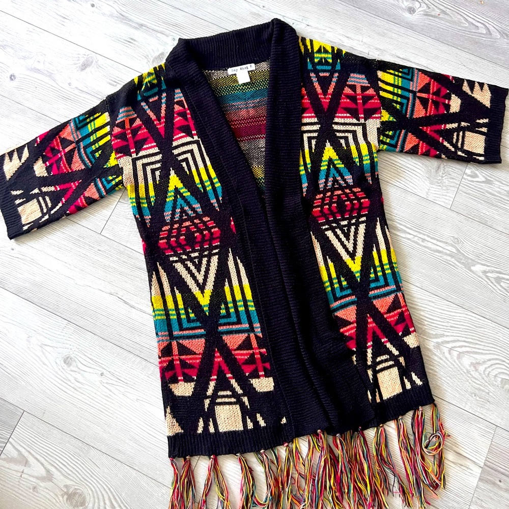 Boho style cardigan women kimono wool size M!!